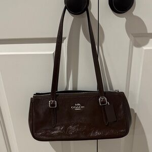 Coach Dark Brown Leather Shoulder Bag
